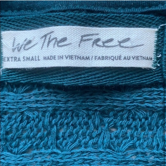 Free People we the free knit oversized teal sweater - Picture 3 of 3